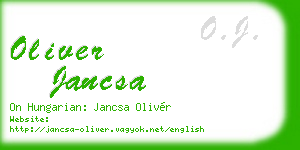 oliver jancsa business card