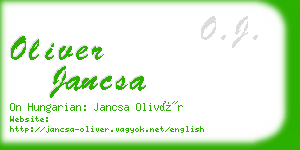 oliver jancsa business card